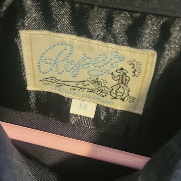 Roper Black Western Shirt with Blue Embroidery - Picture 2 of 6